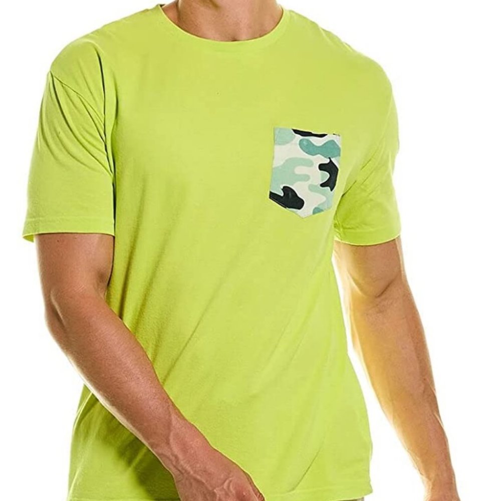 ELEVEN PARIS Camo Pocket T-shirt Wild Lime Size L